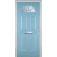 Door-Stop 4 Panel Sunburst Duck Egg Blue Left Hand Composite Door - 920 x 2100mm