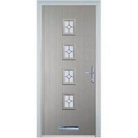 Door-Stop 4 Square Agate Grey Left Hand Composite Door with Flair Glass - 840 x 2100mm
