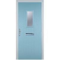 Door-Stop 1 Square Duck Egg Blue Right Hand Composite Door - 840 x 2100mm
