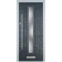 Door-Stop Cottage Anthracite Grey Right Hand Composite Door with Long Narrow Glazing - 920 x 2100mm