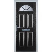 Door-Stop 4 Panel Sunburst Black Right Hand Composite Door - 920 x 2100mm