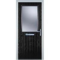 Door-Stop Cottage Half Glazed Black Left Hand Composite Door - 920 x 2100mm