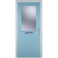 Door-Stop Cottage Half Glazed Duck Egg Blue Left Hand Composite Door - 920 x 2100mm