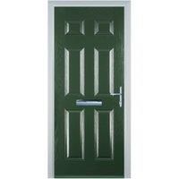 Door-Stop 6 Panel Green Left Hand Composite Door - 920 x 2100mm