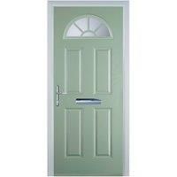 Door-Stop 4 Panel Sunburst Chartwell Green Right Hand Composite Door - 920 x 2100mm