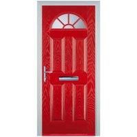 Door-Stop 4 Panel Sunburst Red Right Hand Composite Door - 840 x 2100mm