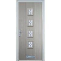 Door-Stop 4 Square Agate Grey Right Hand Composite Door with Flair Glass - 920 x 2100mm