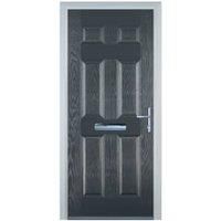 Door-Stop 6 Panel Anthracite Grey Left Hand Composite Door - 920 x 2100mm