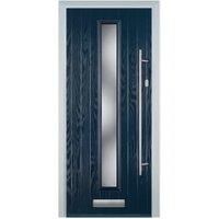 Door-Stop Cottage Blue Left Hand Composite Door with Long Narrow Glazing - 920 x 2100mm