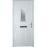 Door-Stop 1 Square White Left Hand Composite Door - 920 x 2100mm