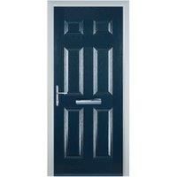 Door-Stop 6 Panel Blue Right Hand Composite Door - 840 x 2100mm