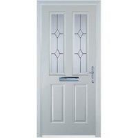 Door-Stop 2 Panel 2 Square White Left Hand Composite Door - 920 x 2100mm