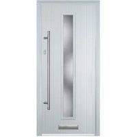 Door-Stop Cottage White Right Hand Composite Door with Long Narrow Glazing - 920 x 2100mm