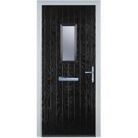 Door-Stop 1 Square Black Left Hand Composite Door - 840 x 2100mm
