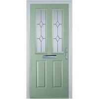 Door-Stop 2 Panel 2 Square Chartwell Green Left Hand Composite Door - 840 x 2100mm