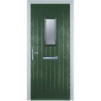 Door-Stop 1 Square Green Right Hand Composite Door - 840 x 2100mm