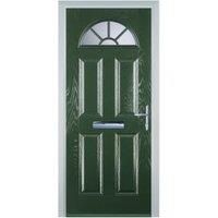 Door-Stop 4 Panel Sunburst Green Left Hand Composite Door - 840 x 2100mm