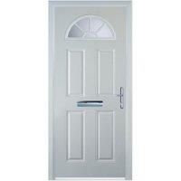 Door-Stop 4 Panel Sunburst White Left Hand Composite Door - 840 x 2100mm