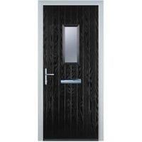 Door-Stop 1 Square Black Right Hand Composite Door - 840 x 2100mm