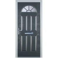 Door-Stop 4 Panel Sunburst Anthracite Grey Right Hand Composite Door - 840 x 2100mm