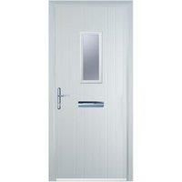 Door-Stop 1 Square White Right Hand Composite Door - 840 x 2100mm