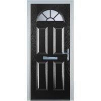 Door-Stop 4 Panel Sunburst Black Left Hand Composite Door - 920 x 2100mm