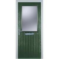 Door-Stop Cottage Half Glazed Green Right Hand Composite Door - 840 x 2100mm