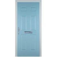 Door-Stop 6 Panel Duck Egg Blue Right Hand Composite Door - 920 x 2100mm