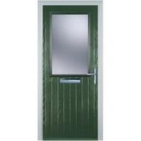 Door-Stop Cottage Half Glazed Green Left Hand Composite Door - 840 x 2100mm