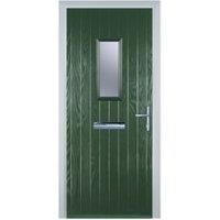 Door-Stop 1 Square Green Left Hand Composite Door - 840 x 2100mm