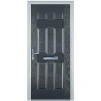 Door-Stop 6 Panel Anthracite Grey Right Hand Composite Door - 920 x 2100mm
