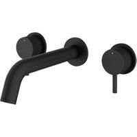 Melbury Pro Dual Lever Wall Mounted Concealed Basin Mixer Tap - Matt Black