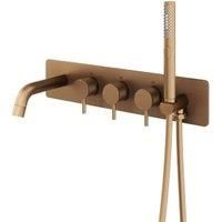 Melbury Pro Wall Mounted Concealed Bath Shower Mixer - Brushed Bronze