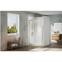 Nexa By Merlyn 6mm Framed Brushed Brass Sliding Door Only - 1900 x 1400mm
