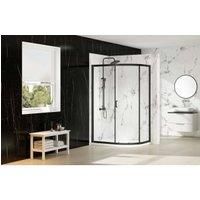 Nexa By Merlyn 6mm Black Framed Offset Quadrant Single Sliding Door Shower Enclosure - 1200 x 800mm
