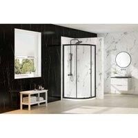 Nexa By Merlyn 6mm Black Framed Quadrant Single Sliding Door Shower Enclosure - 800mm