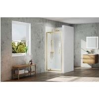 Nexa By Merlyn 6mm Framed Brushed Brass Pivot Shower Door Only - 1900 x 900mm