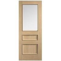 LPD Internal Toledo Clear Glazed Pre-Finished Oak Solid Core Door - 838 x 1981mm