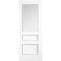 LPD Internal Toledo Clear Glazed Primed White Solid Core Door - 826 x 2040mm