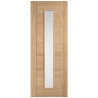 LPD Internal Carini Clear Glazed Long Light Pre-Finished Oak Solid Core Door - 826 x 2040mm