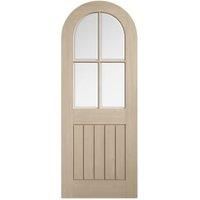 LPD Internal Mexicano Arched Clear Bevelled Glazed Pre-Finished Blonde Oak Solid Core Door - 762 x 1981mm