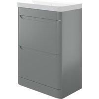 Wickes Malmo Dust Grey Freestanding J Pull Compact Vanity Unit & Basin - 600 x 350mm