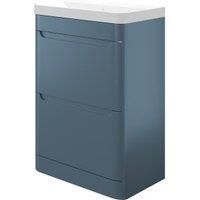 Wickes Malmo Misty Blue Freestanding J Pull Compact Vanity Unit & Basin - 600 x 350mm