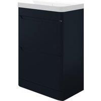 Wickes Malmo Indigo Blue Freestanding J Pull Compact Vanity Unit & Basin - 600 x 350mm