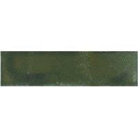 Wickes Arabella Green Gloss Ceramic Wall Tile - 300 x 75mm - Sample