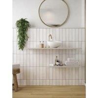 Wickes Arabella Chalk White Gloss Ceramic Wall Tile - 300 x 75mm