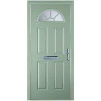 Door-Stop 4 Panel Sunburst Chartwell Green Left Hand Composite Door with Colour-Matched Frame - 920 x 2100mm