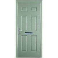 Door-Stop 6 Panel Chartwell Green Right Hand Composite Door with Colour-Matched Frame - 840 x 2100mm