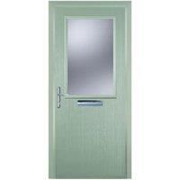 Door-Stop Cottage Half Glazed Chartwell Green Right Hand Composite Door with Colour-Matched Frame - 840 x 2100mm