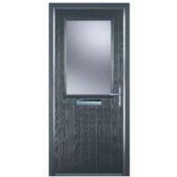 Door-Stop Cottage Half Glazed Anthracite Grey Left Hand Composite Door with Colour-Matched Frame - 840 x 2100mm